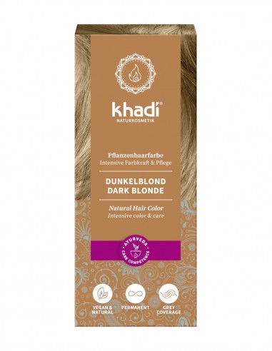 Vopsea de par naturala Blond Inchis, 100gr - Khadi