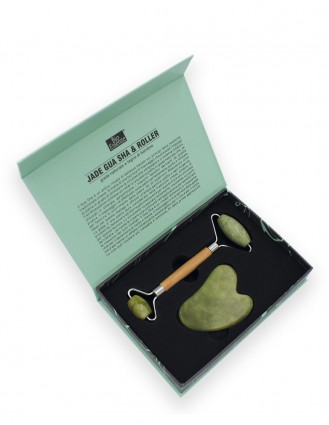 Gua Sha si rola din jad verde – Bio Essenze