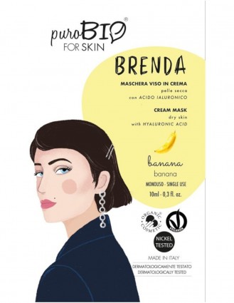 Masca crema ten uscat BRENDA banane, 10ml - PuroBio