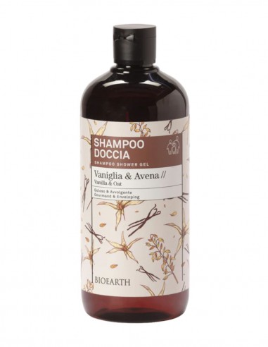 Sampon, gel de dus cu vanilie si ovaz, 500ml – Family Bioearth