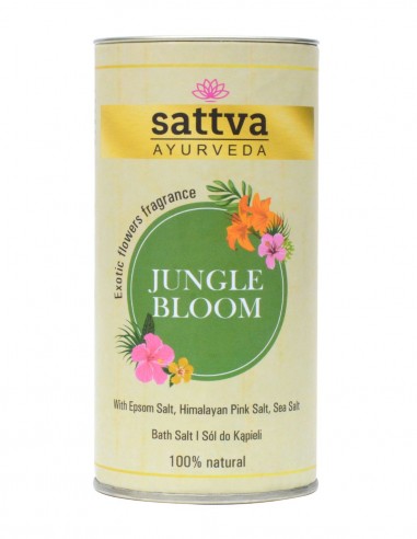 Sare de baie cu sare epsom, sare de mare, sare de Himalaya Jungle Bloom, 300gr - Sattva